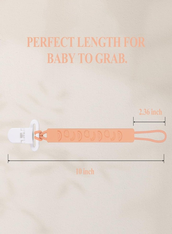 AmazingM One Piece Design Silicone Pacifier Clip Holder for Baby Boys and Girls,Pack of 4 Flexible Paci Leash,Binky Clips,Newborn Essentials (Fruits, Yellow) - Image 4